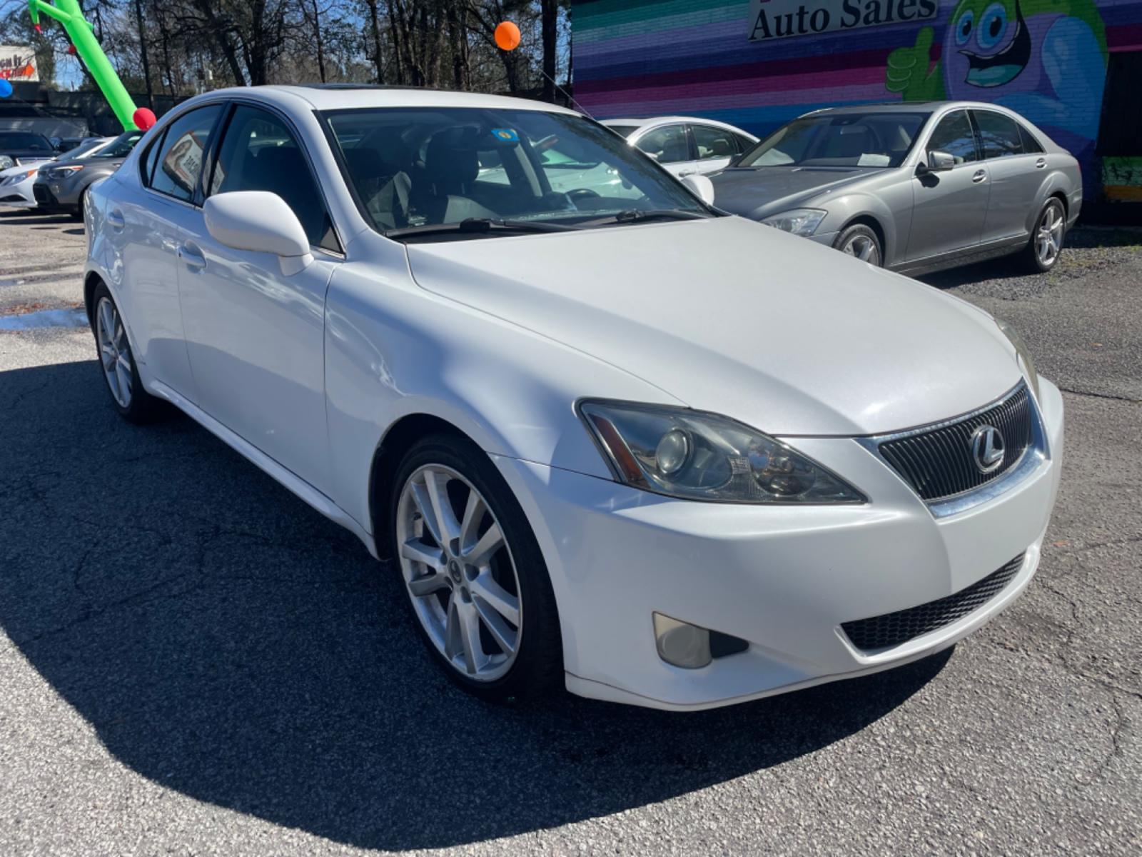 2007 WHITE LEXUS IS 250 BASE (JTHBK262372) with an 2.5L engine, Automatic transmission, located at 5103 Dorchester Rd., Charleston, SC, 29418-5607, (843) 767-1122, 36.245171, -115.228050 - Clean interior with Leather, Sunroof, 6-Disc CD/AUX/Sat, Dual Climate Control, Heated/Memory Seats, Push Button Start, Keyless Entry, Alloy Wheels. Certified One Owner!! 142k miles Located at New Life Auto Sales! 2023 WINNER for Post & Courier's Charleston's Choice Pre-owned Car Dealer AND 2018-202 - Photo #0